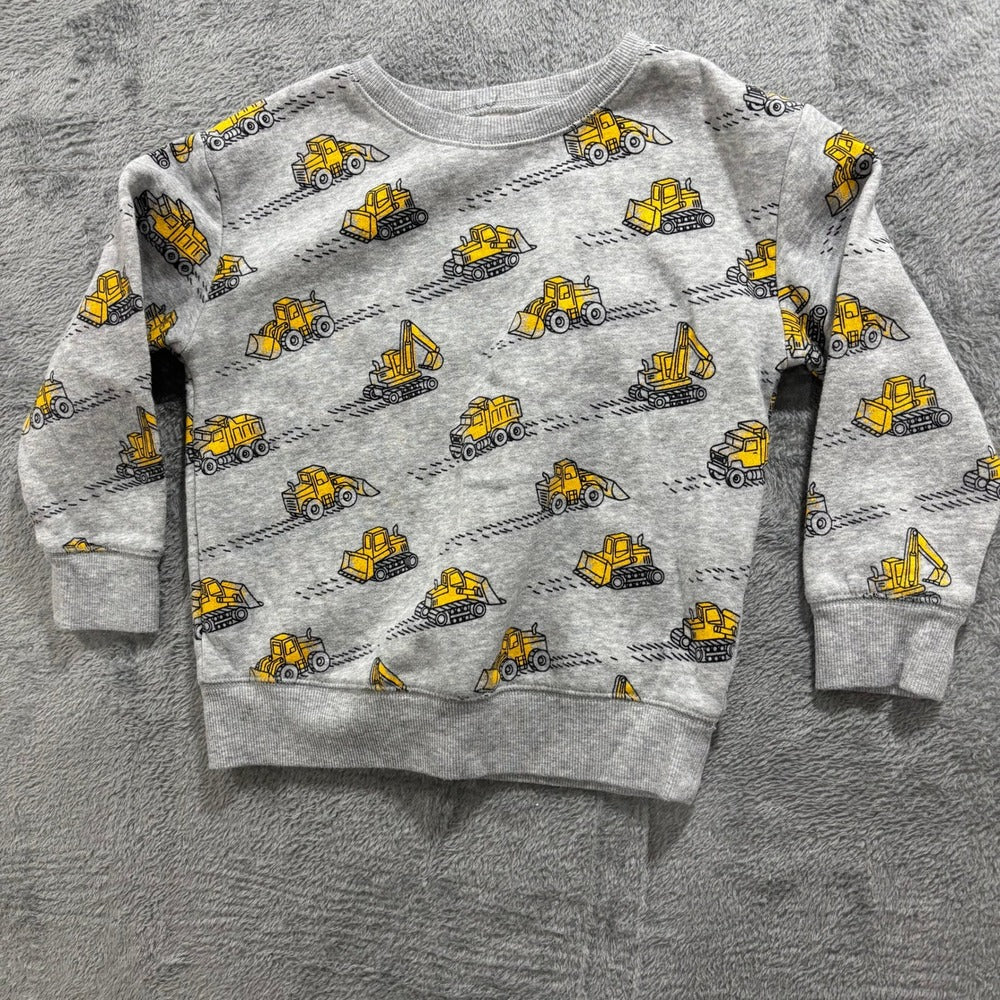 PJ Place Jumping Beans Cat & Jack 5T Gray Brown Construction Pajamas Sweatshirt