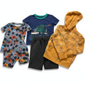 Carter's Jumping Beans 4T Orange Blue Construction Pajama Hoodie Lot Casual 5pc