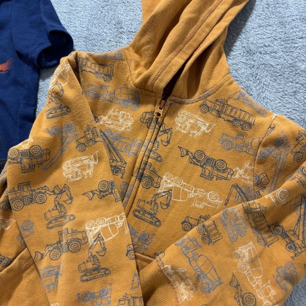 Carter's Jumping Beans 4T Orange Blue Construction Pajama Hoodie Lot Casual 5pc