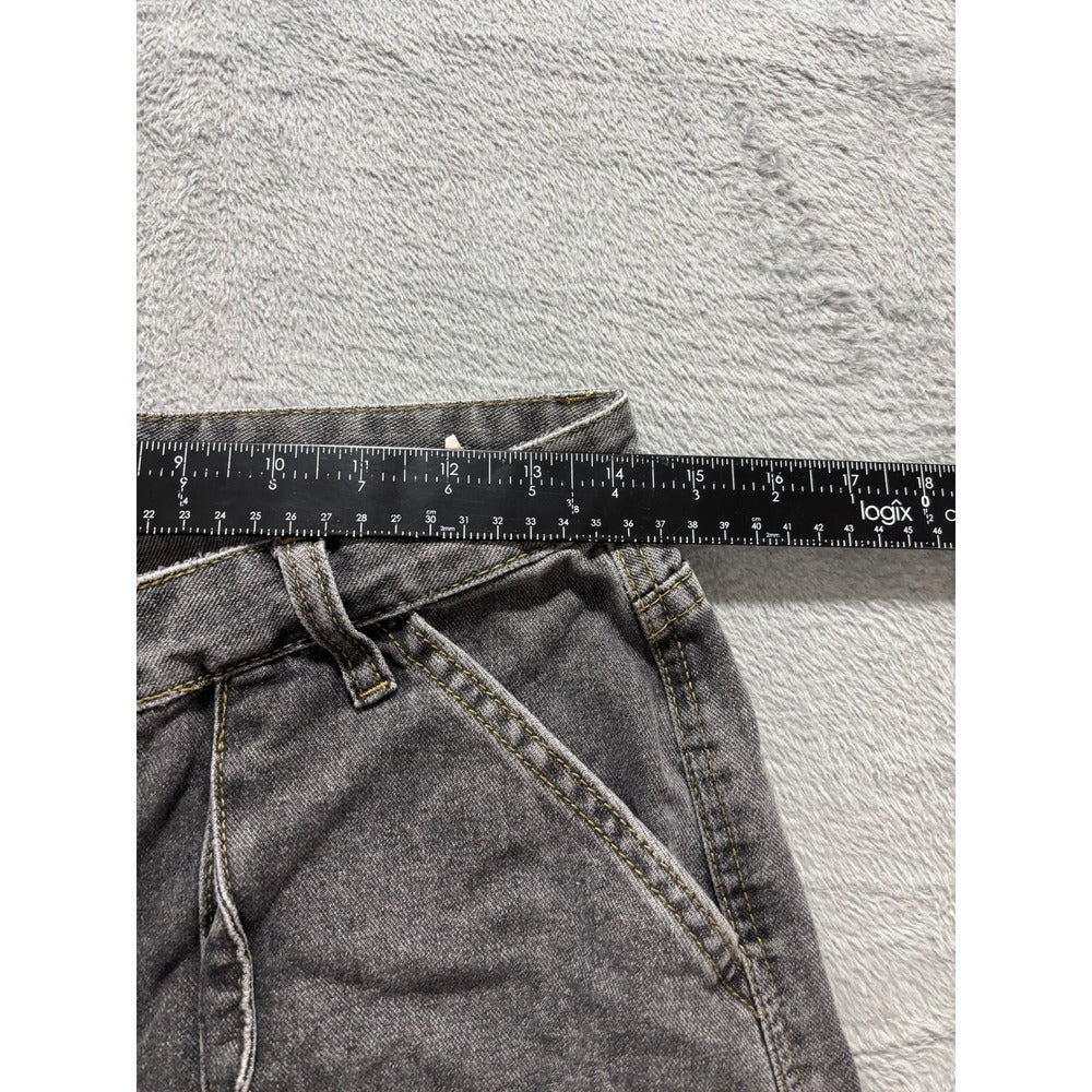 ROMWE M Gray Womens Cargo Jeans Wide Leg Vintage Casual Pants