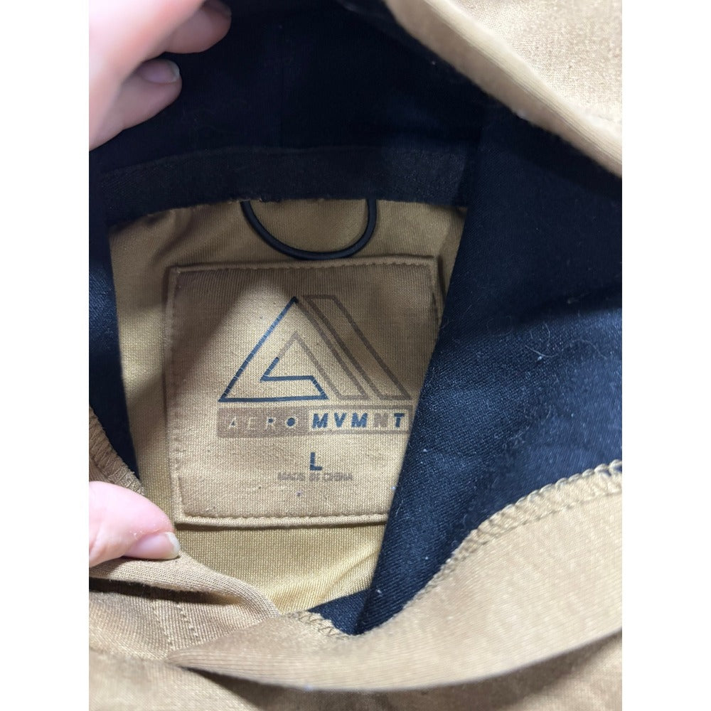Aero Mvmnt L Tan Hoodie Womens Athleisure Casual Cozy Pullover Sweatshirt