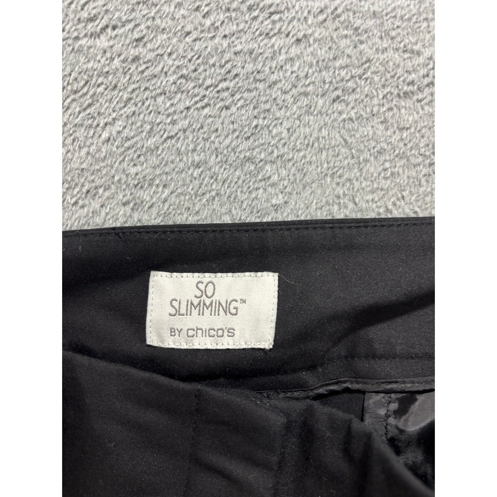 Chico's 3 Tall Black So Slimming Juliet Straight Leg Pants Womens Casual Vintage