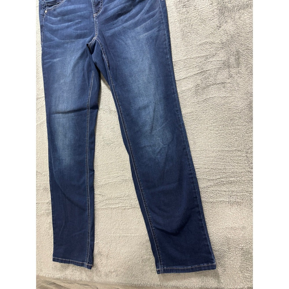 INC Womens 14W Blue Skinny Leg Slim Tech Fit Jeans Casual Classic Denim