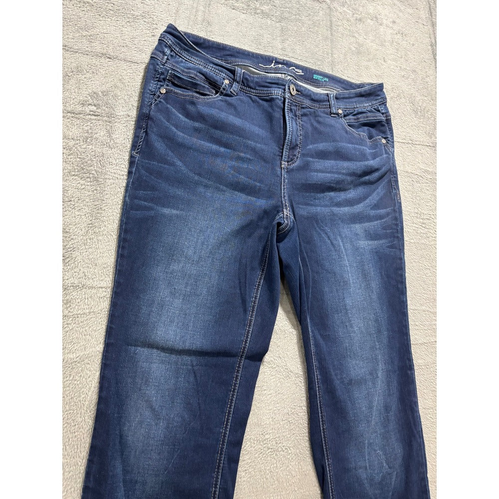 INC Womens 14W Blue Skinny Leg Slim Tech Fit Jeans Casual Classic Denim