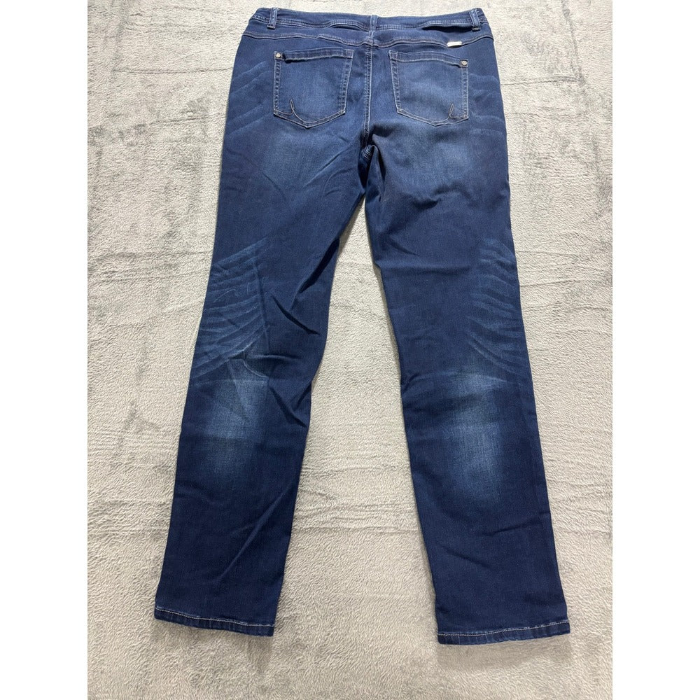 INC Womens 14W Blue Skinny Leg Slim Tech Fit Jeans Casual Classic Denim