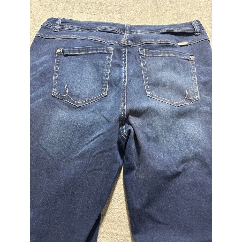 INC Womens 14W Blue Skinny Leg Slim Tech Fit Jeans Casual Classic Denim