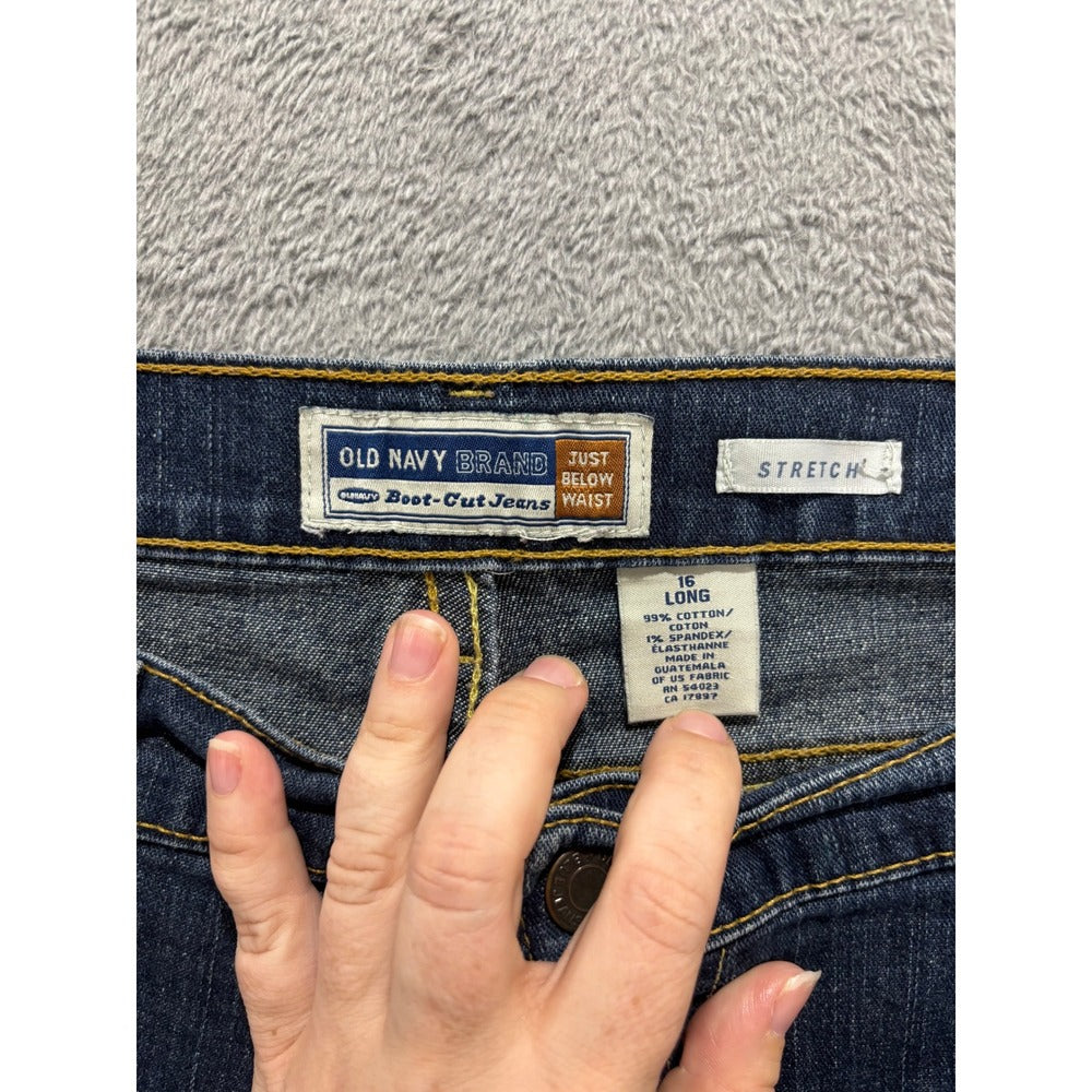 Old Navy 16 Long Womens Blue Boot-Cut Jeans Vintage Casual Denim