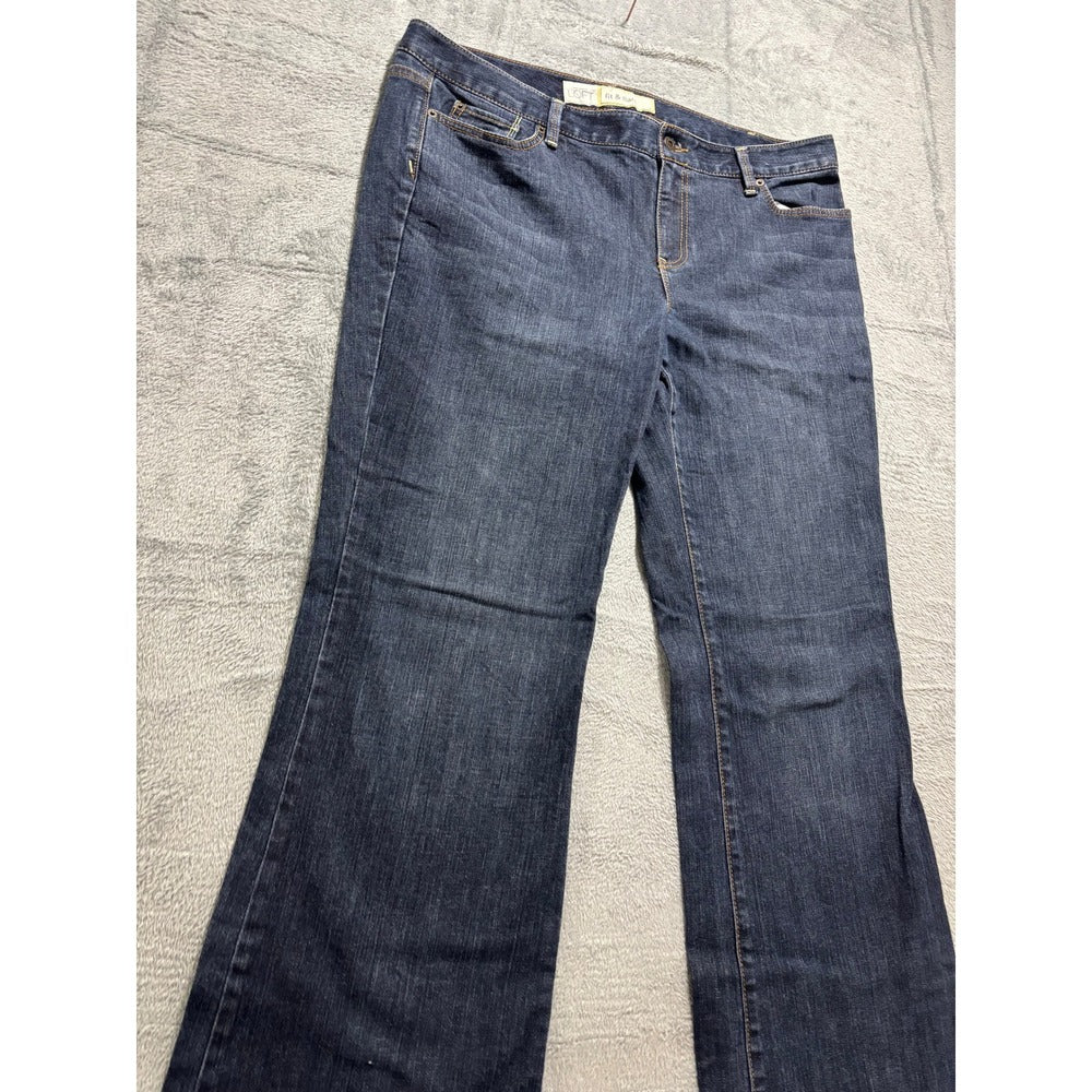 Ann Taylor LOFT 14L Dark Wash Womens Fit & Flare Jeans Vintage Boho Casual