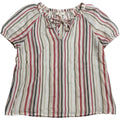 LOFT Outlet XL Womens Multicolor Striped Boho Blouse Gold Metallic Casual Cozy