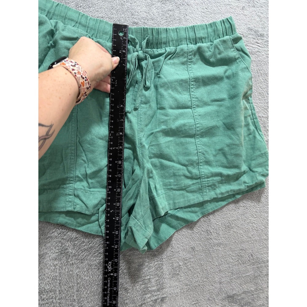Universal Thread XL Green Linen Blend Shorts Womens Casual Boho Summer