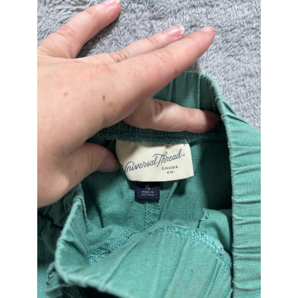 Universal Thread XL Green Linen Blend Shorts Womens Casual Boho Summer