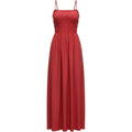 Old Navy L Red Smocked Rayon Womens Maxi Dress Boho Casual Festival