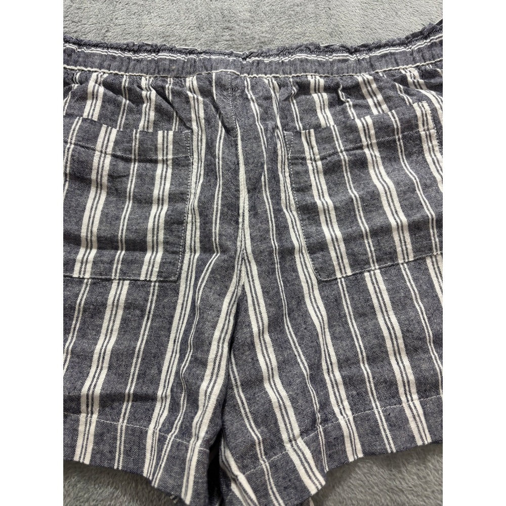 Gap XL Blue White Striped Linen Blend Shorts Womens Casual Coastal