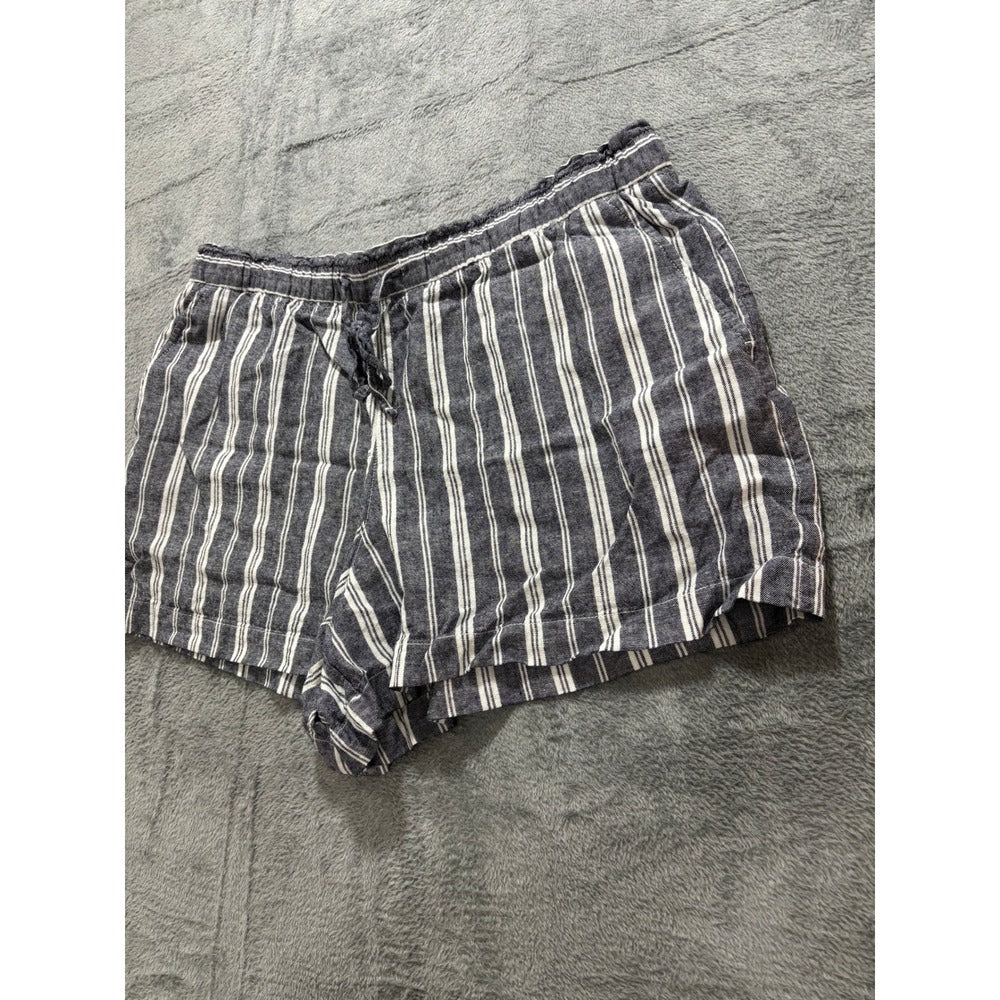 Gap XL Blue White Striped Linen Blend Shorts Womens Casual Coastal