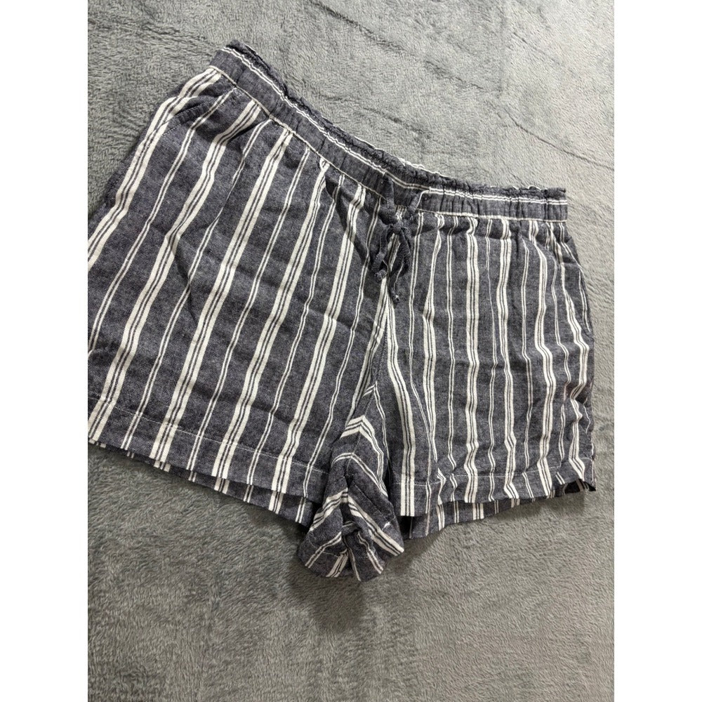Gap XL Blue White Striped Linen Blend Shorts Womens Casual Coastal