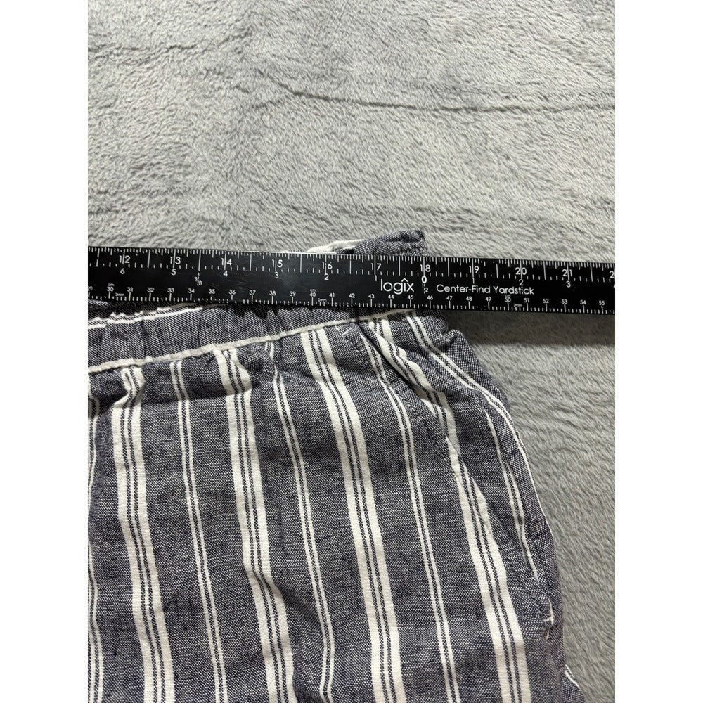 Gap XL Blue White Striped Linen Blend Shorts Womens Casual Coastal
