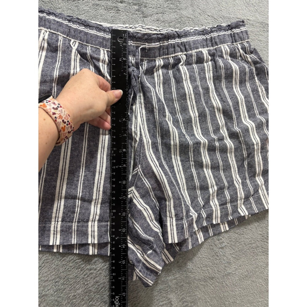 Gap XL Blue White Striped Linen Blend Shorts Womens Casual Coastal