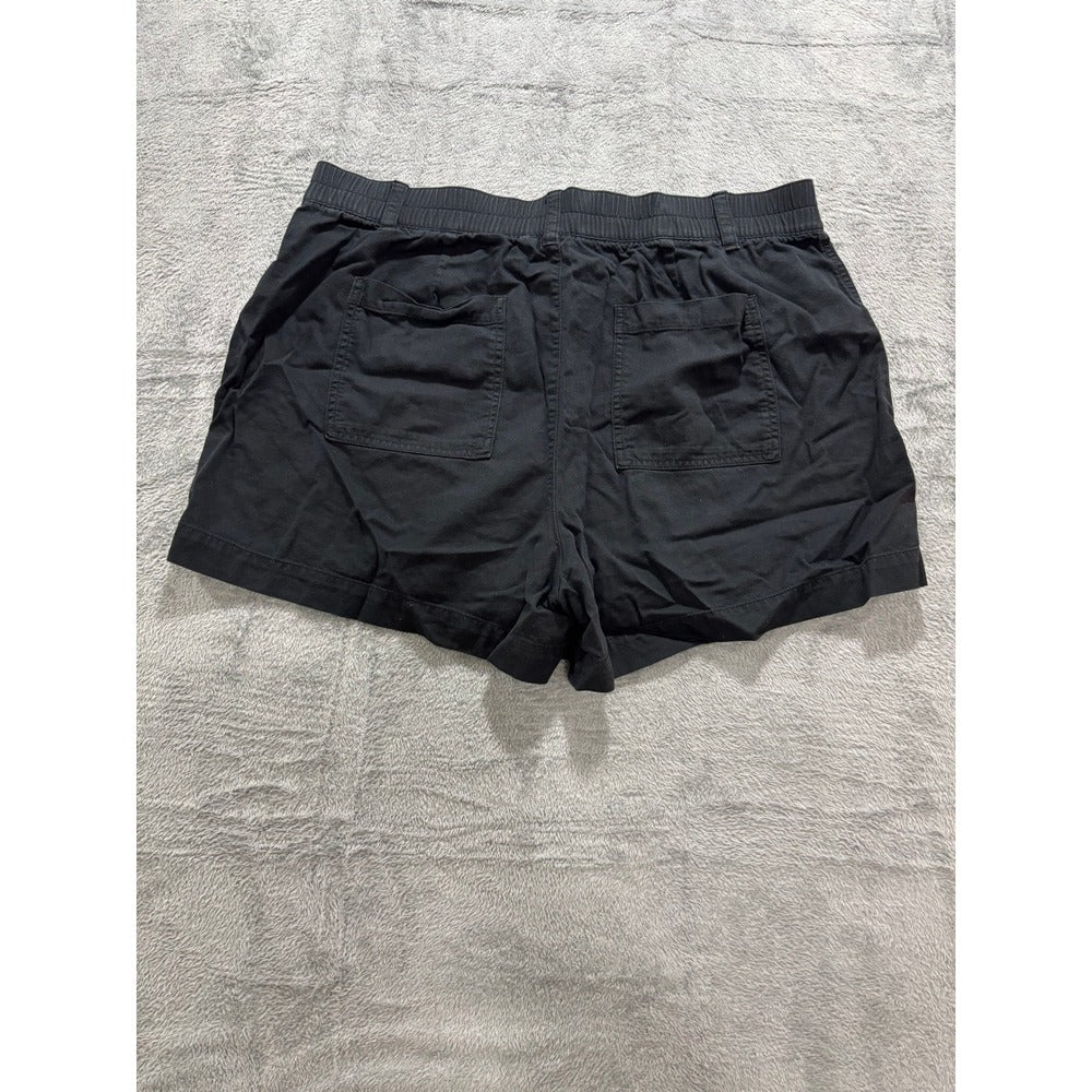 GAP XL Black Womens Shorts Casual Utility Cotton Blend Elastic Waist Vintage XL