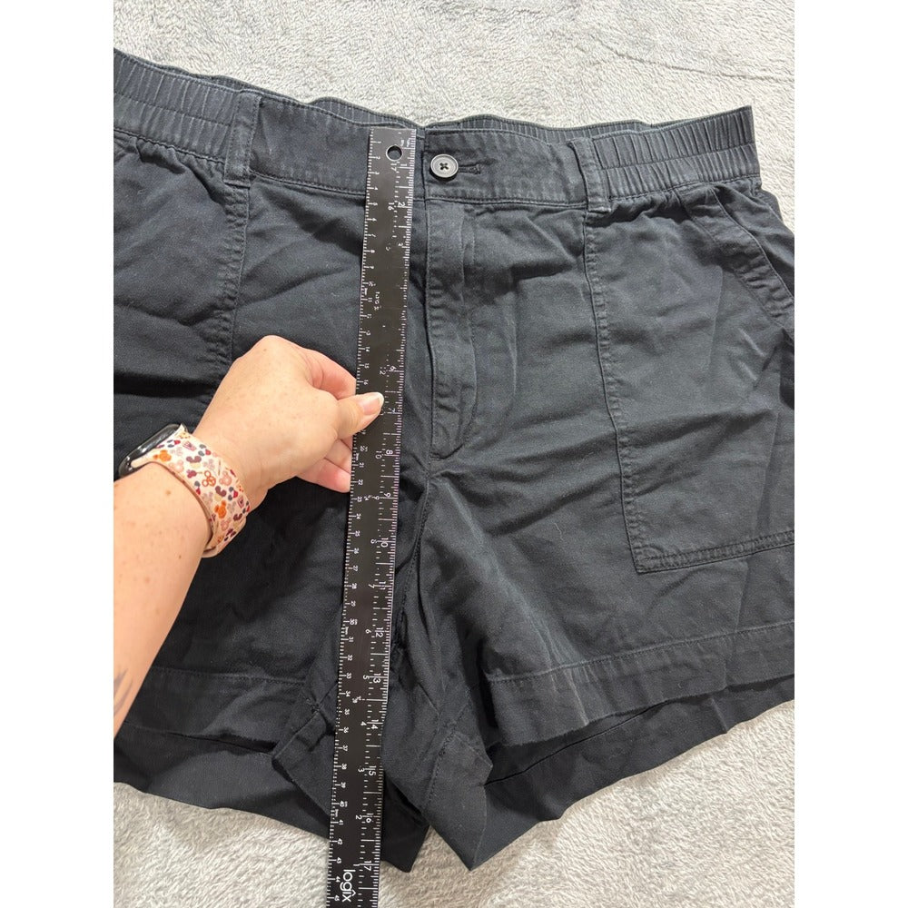 GAP XL Black Womens Shorts Casual Utility Cotton Blend Elastic Waist Vintage XL