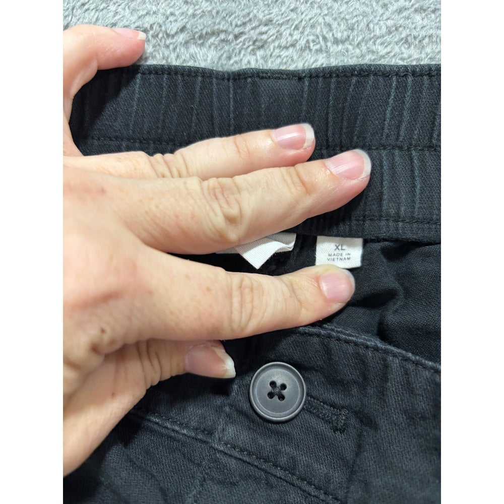 GAP XL Black Womens Shorts Casual Utility Cotton Blend Elastic Waist Vintage XL