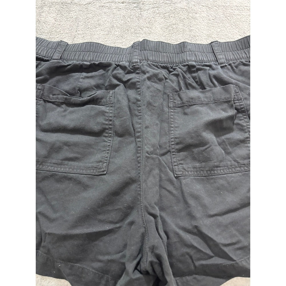 GAP XL Black Womens Shorts Casual Utility Cotton Blend Elastic Waist Vintage XL