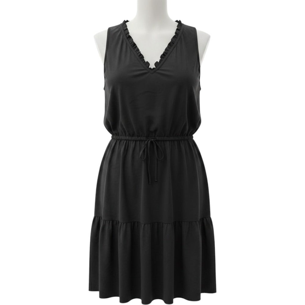 GAP XL Black Sleeveless Tiered Mini Dress Womens Casual Boho
