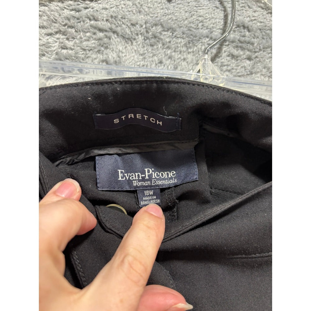 Evan-Picone 18W Black Women Dress Pant Trouser Stretch Casual Prep Professional