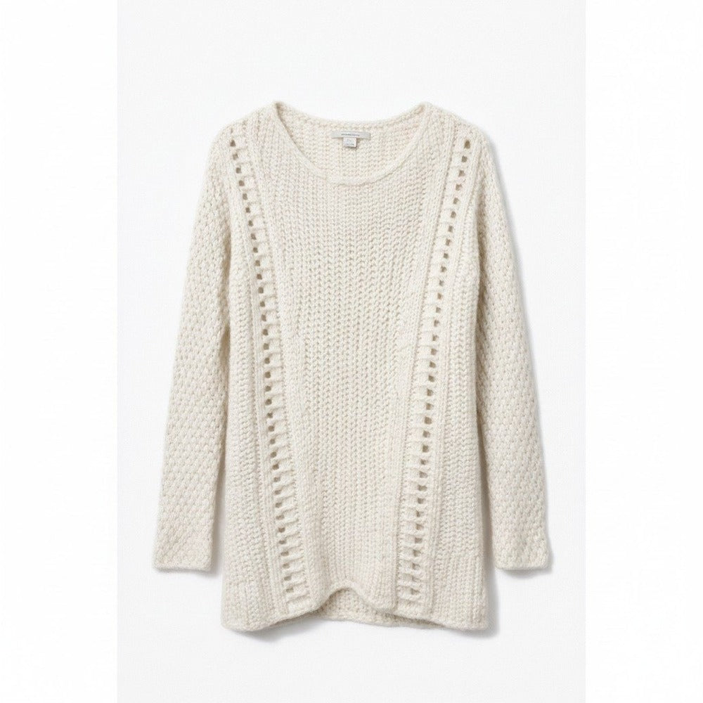 Lineamaglia Italy Women S Italian Knit Mohair Wool Sweater White Luxe Elevated