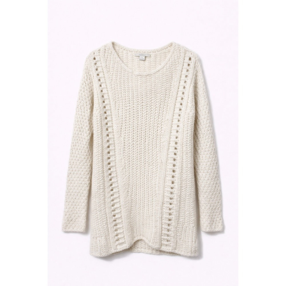 Lineamaglia Italy Women S Italian Knit Mohair Wool Sweater White Luxe Elevated