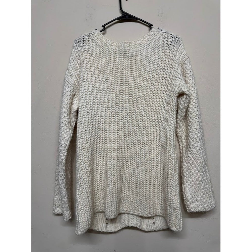 Lineamaglia Italy Women S Italian Knit Mohair Wool Sweater White Luxe Elevated