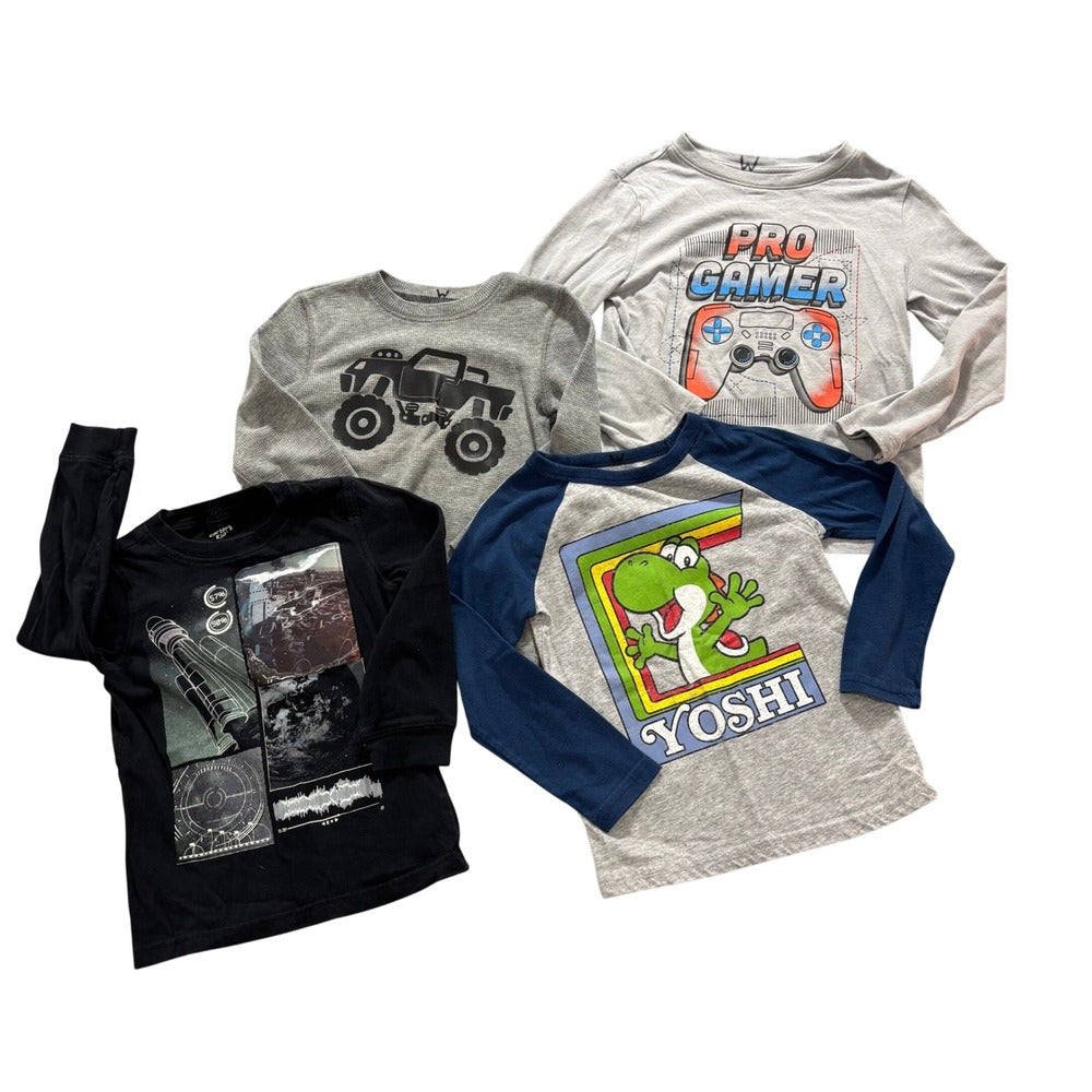 Jumping Beans Carters Cat & Jack 4T 4 Multicolor Shirt Lot Casual Vintage 4pc