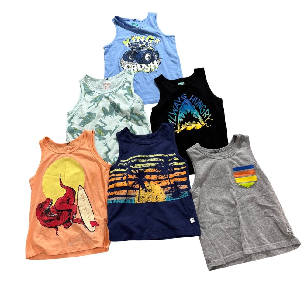 Tommy Bahama Cat & Jack XS 4/5 Multicolor Tank Top Bundle Casual Coastal Vintage