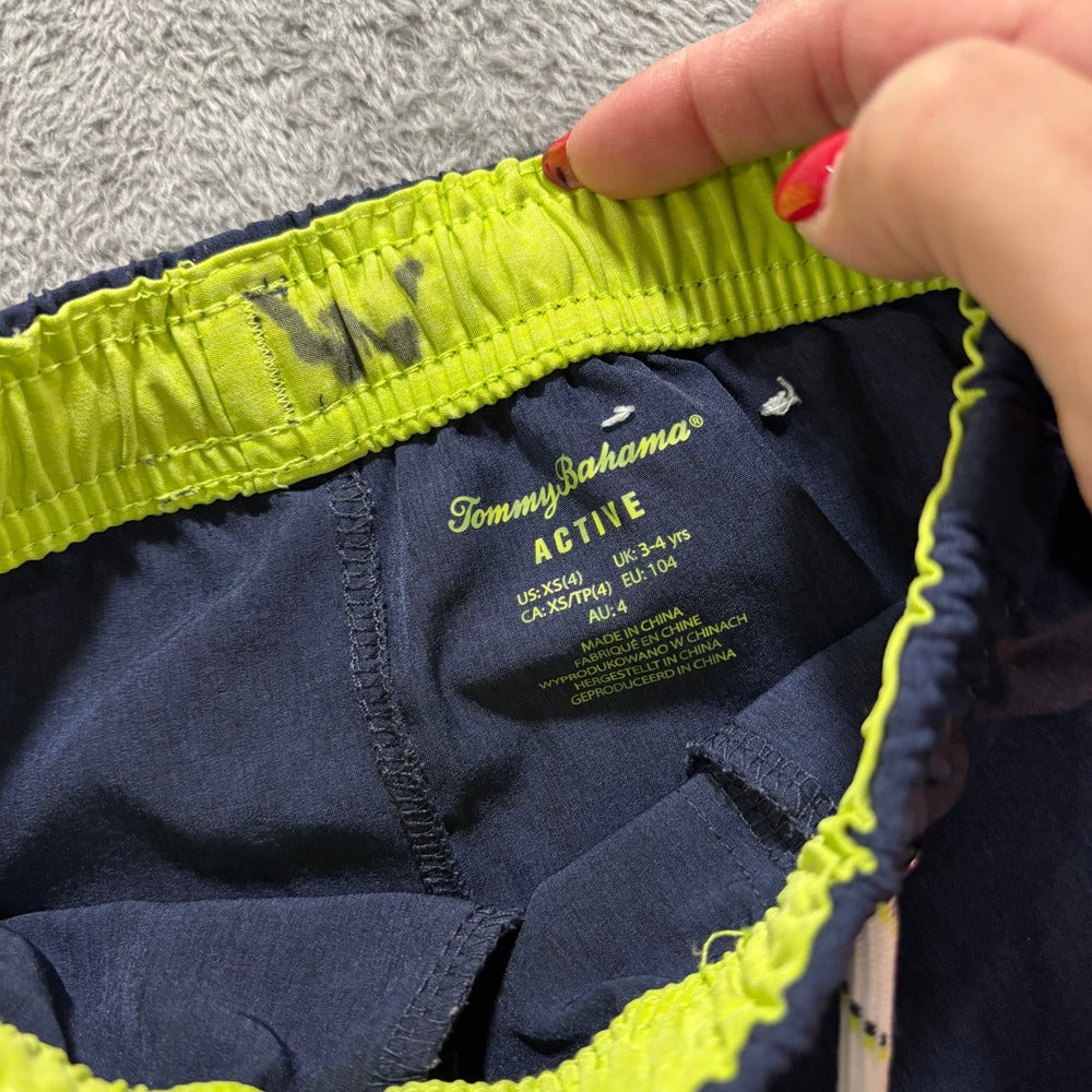 Tommy Bahama XS 4 Lime Green Gray White 4pc Polo Shorts Set Athleisure Coastal
