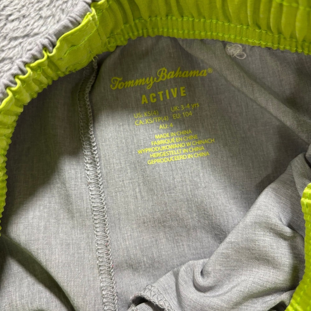 Tommy Bahama XS 4 Lime Green Gray White 4pc Polo Shorts Set Athleisure Coastal