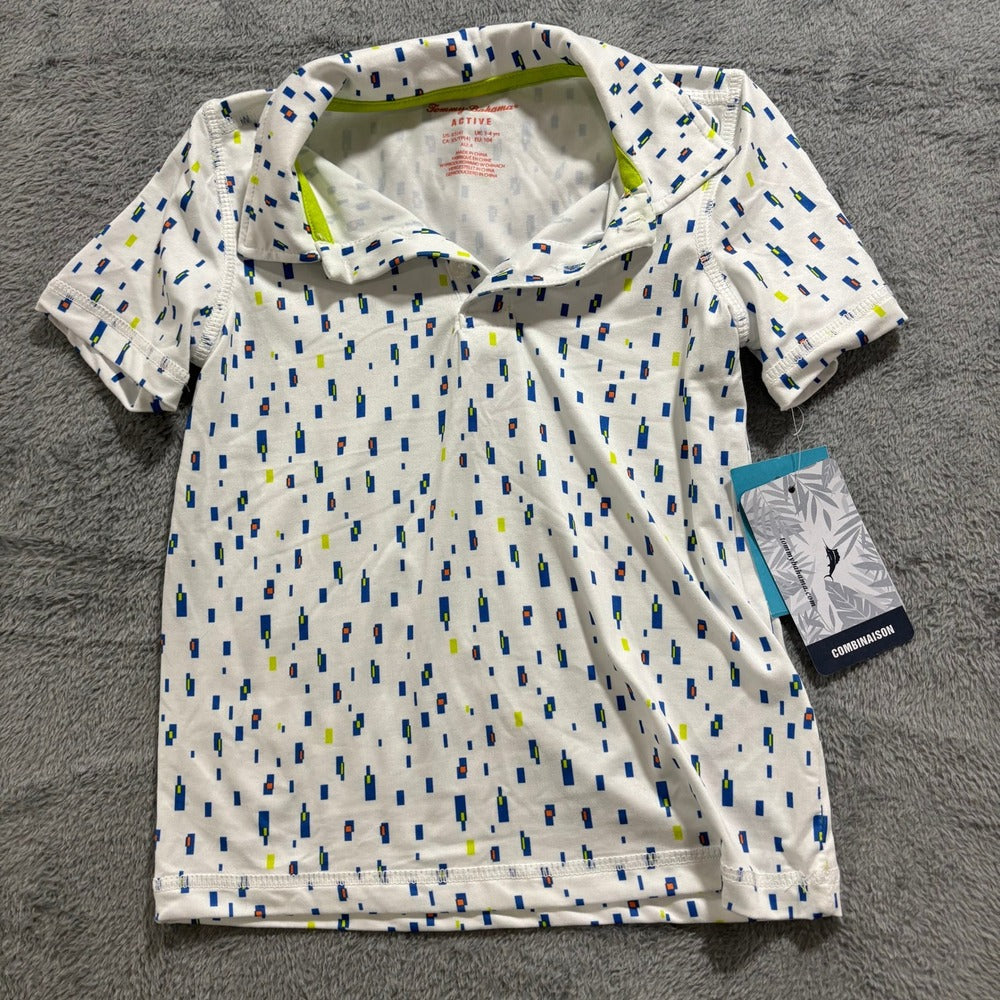 Tommy Bahama XS 4 Lime Green Gray White 4pc Polo Shorts Set Athleisure Coastal