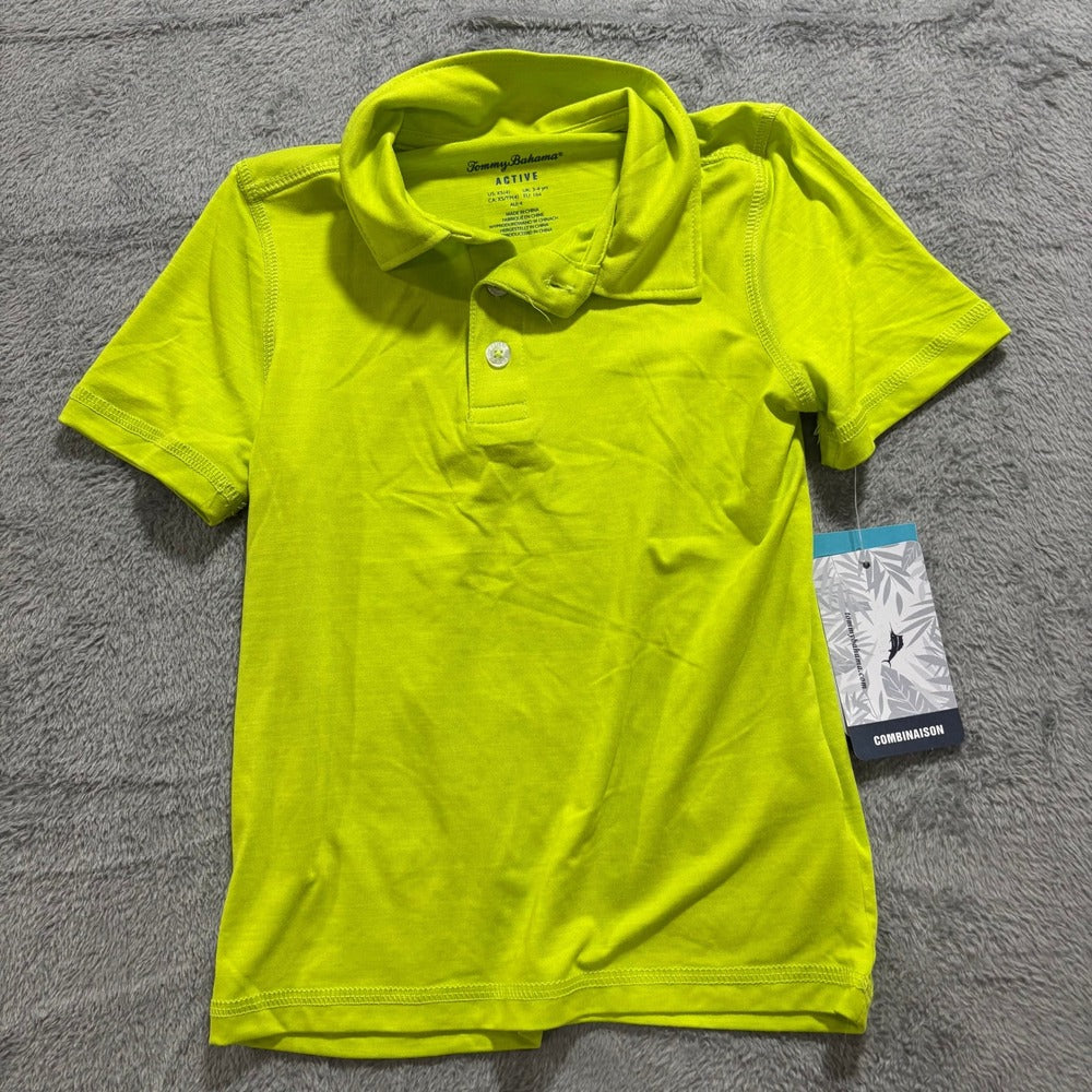 Tommy Bahama XS 4 Lime Green Gray White 4pc Polo Shorts Set Athleisure Coastal