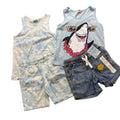 Cat & Jack 365Kids 4T 4 Blue Shark Tank Top Denim Shorts Tie Dye Set Casual 4pc
