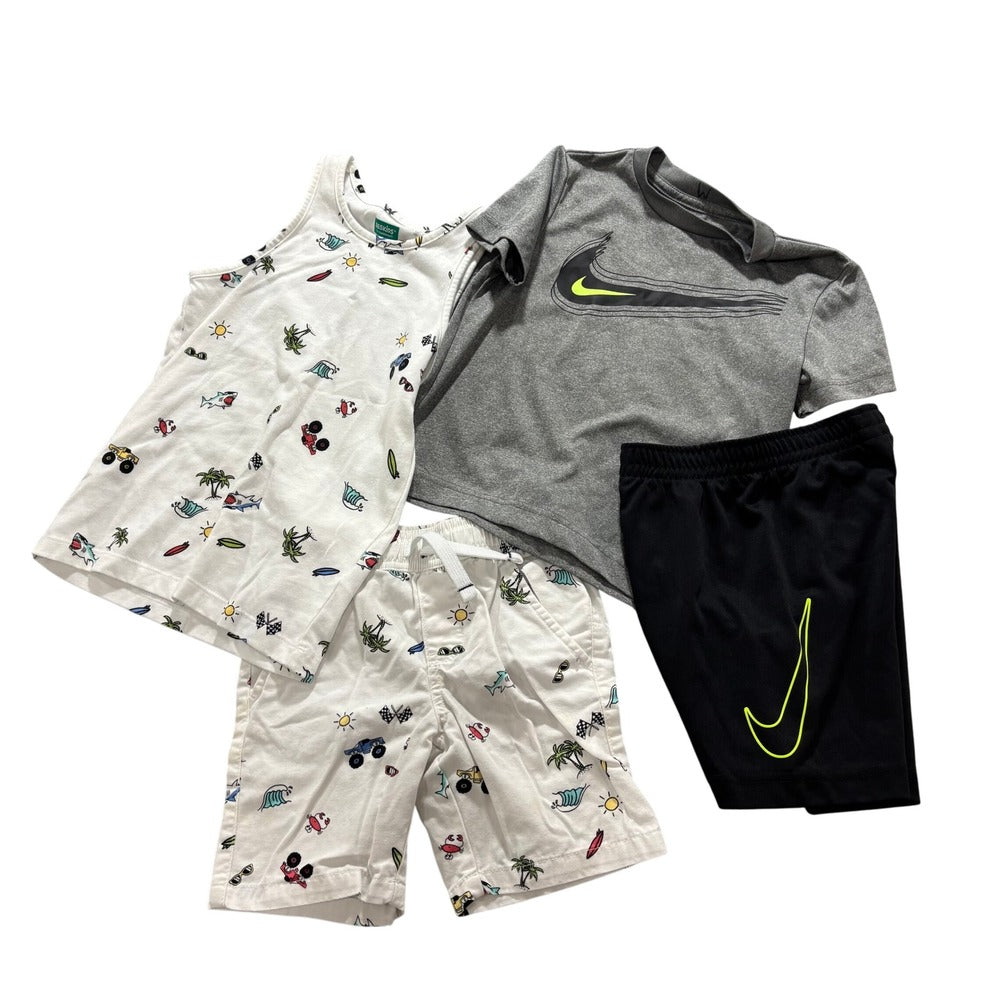 Nike Garanimals 4 Gray Black White 4pc Short Set Lot Athletic Casual Athleisure