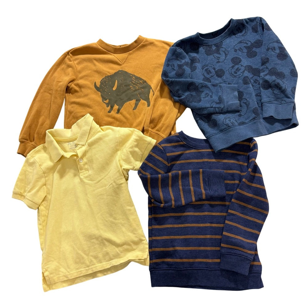 Mixed Brand Kids 5T S 5/6 Yellow Blue Orange Sweatshirt Polo Lot Casual Preppy