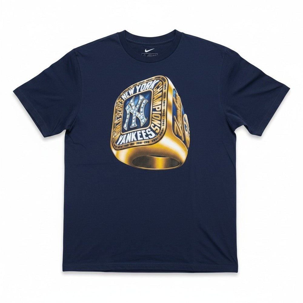 Nike Team New York Yankees Championship Ring Graphic T-Shirt Men's L Blue
