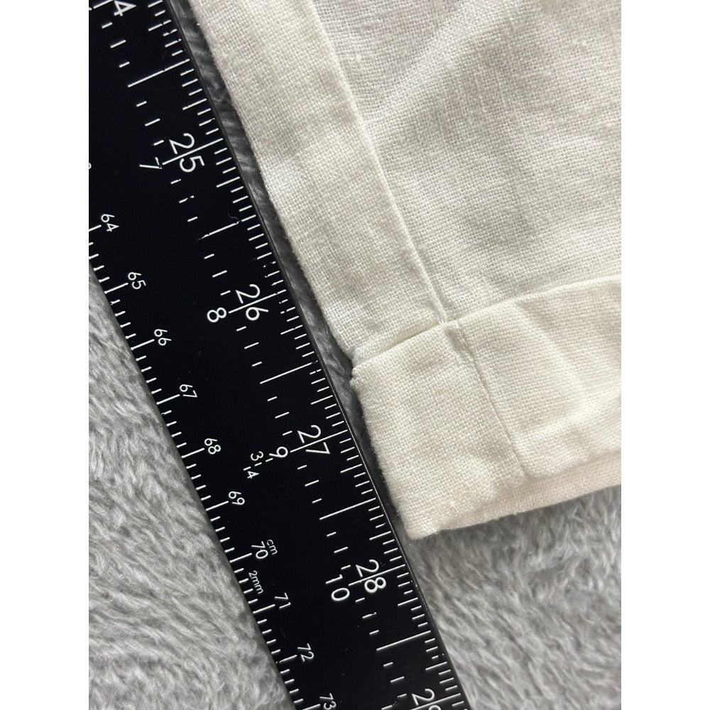 Old Navy Large Tall White Linen Blend Relaxed Pants Womens Boho Casual Cozy