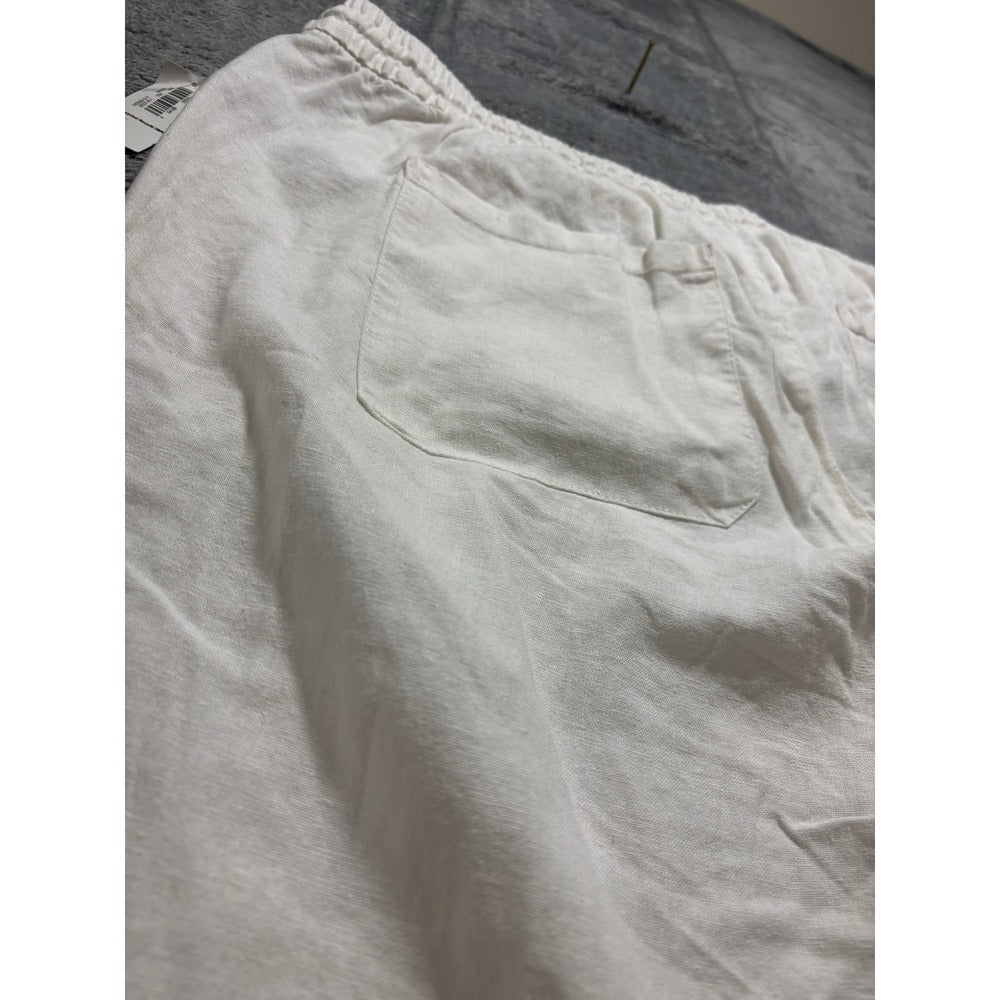 Old Navy Large Tall White Linen Blend Relaxed Pants Womens Boho Casual Cozy