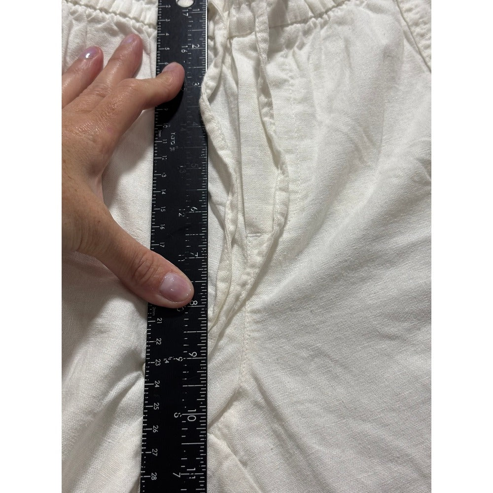 Old Navy Large Tall White Linen Blend Relaxed Pants Womens Boho Casual Cozy