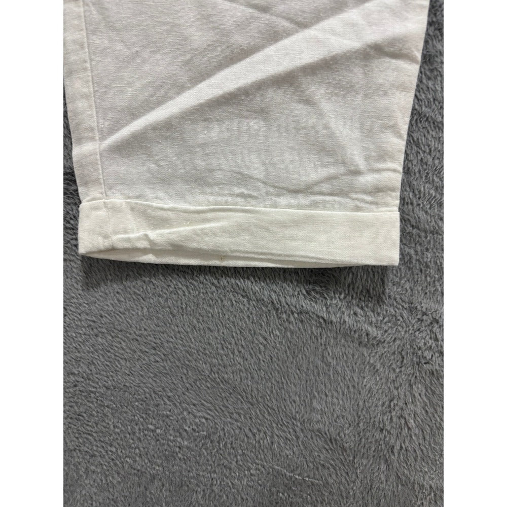 Old Navy Large Tall White Linen Blend Relaxed Pants Womens Boho Casual Cozy