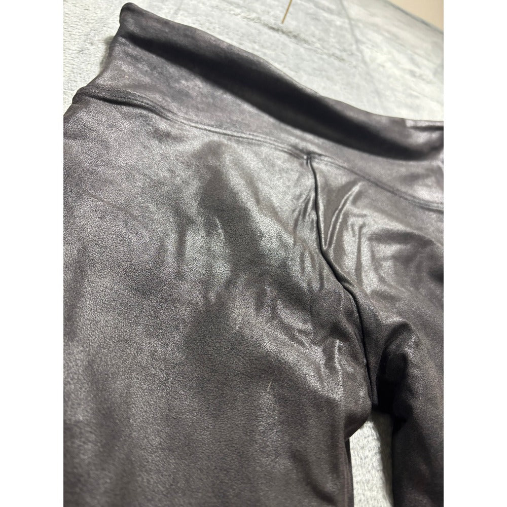 Spanx XL Black Faux Leather Leggings Womens Casual Vintage Style