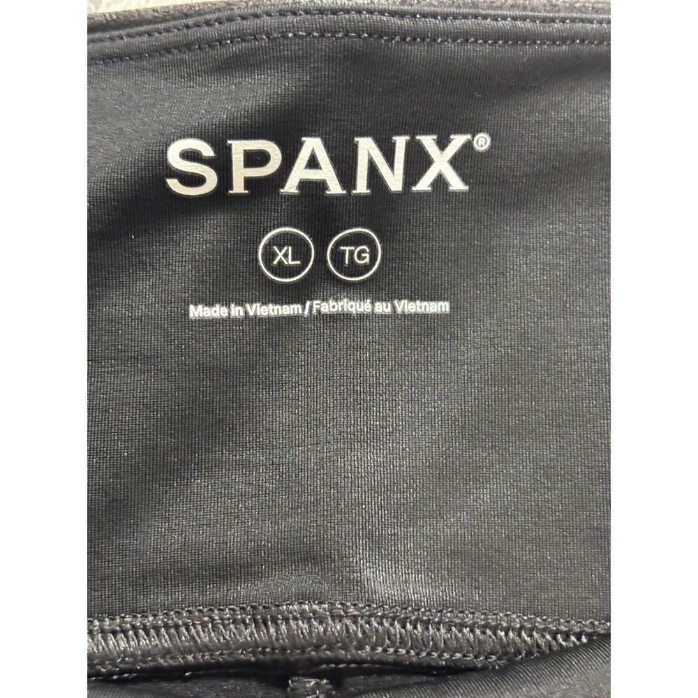 Spanx XL Black Faux Leather Leggings Womens Casual Vintage Style