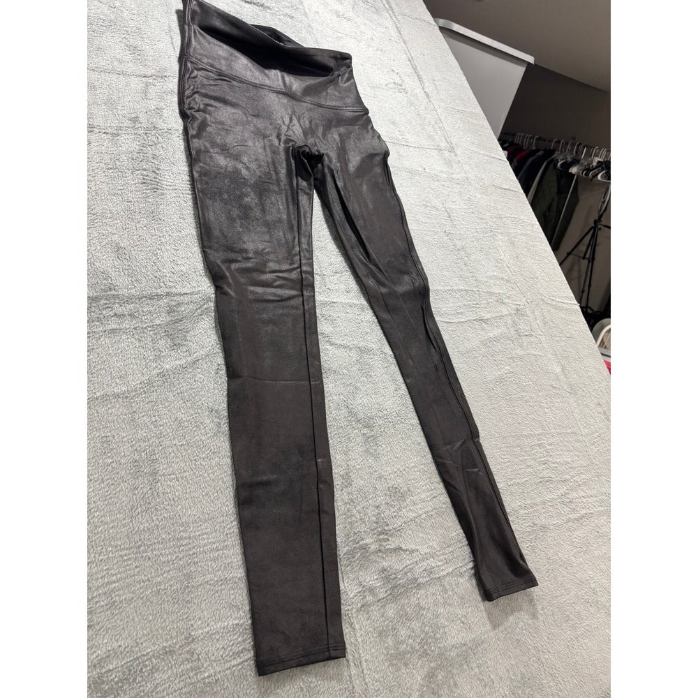 Spanx XL Black Faux Leather Leggings Womens Casual Vintage Style