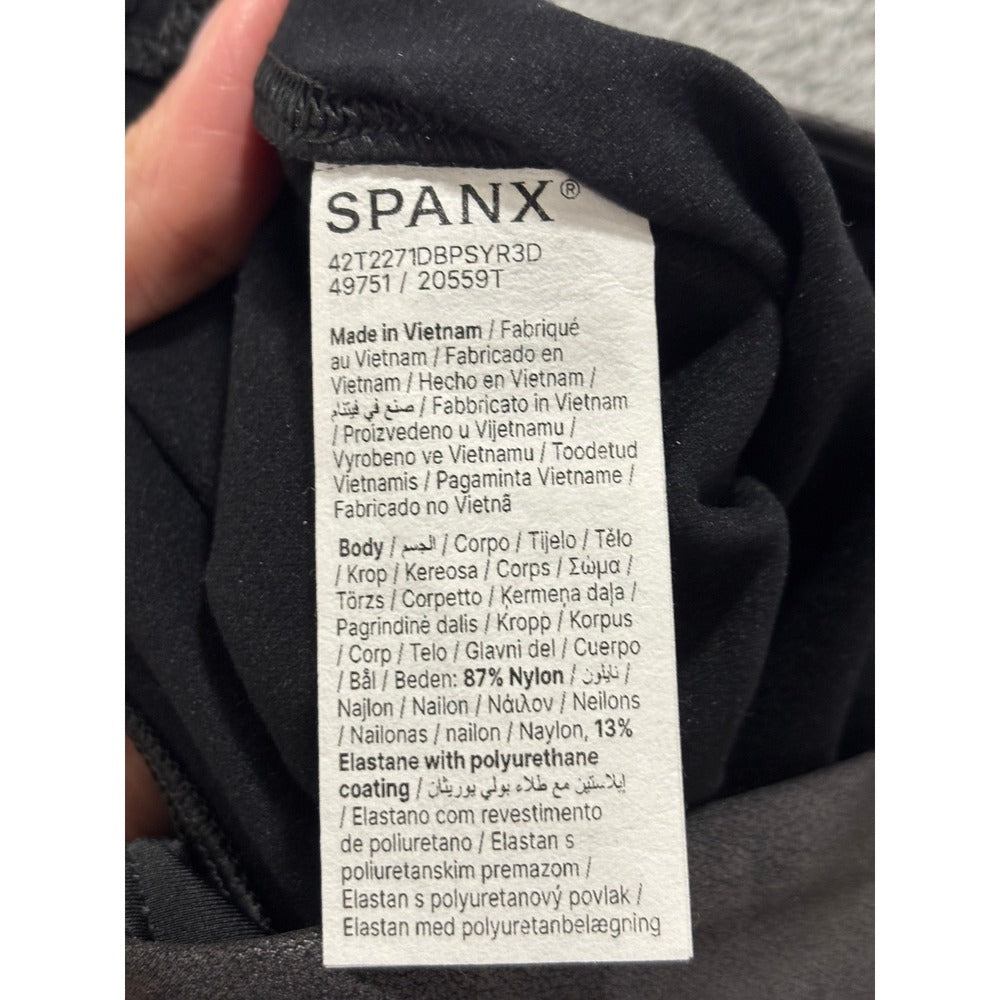 Spanx XL Black Faux Leather Leggings Womens Casual Vintage Style