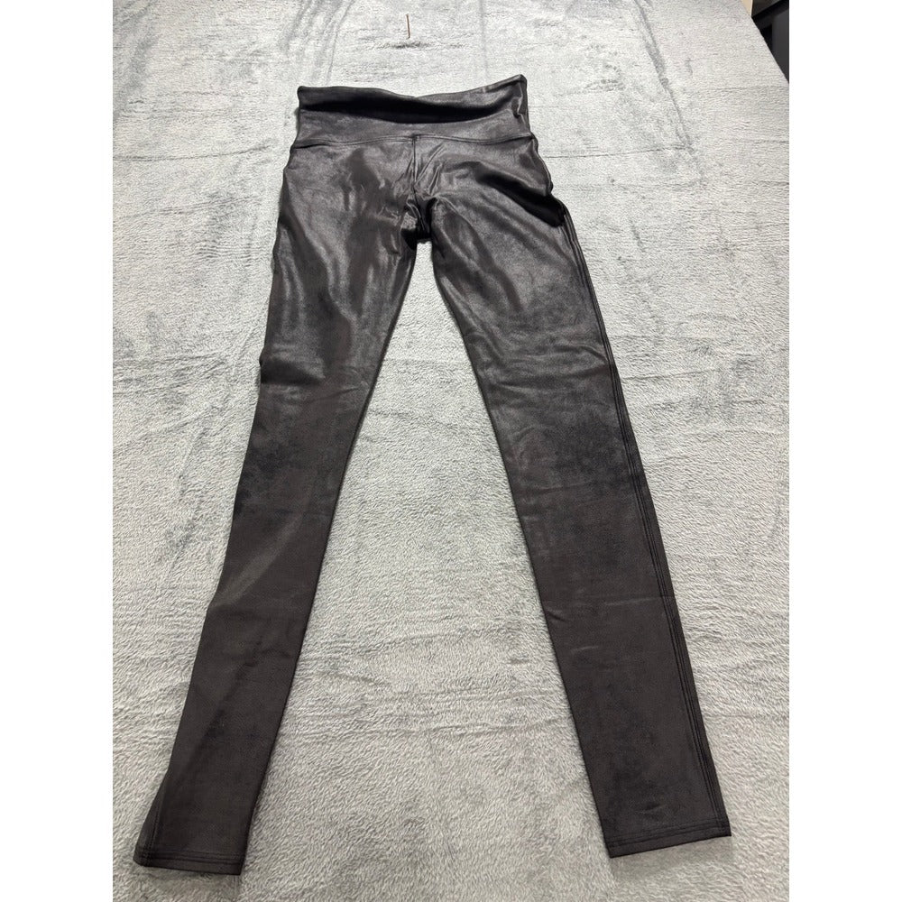 Spanx XL Black Faux Leather Leggings Womens Casual Vintage Style
