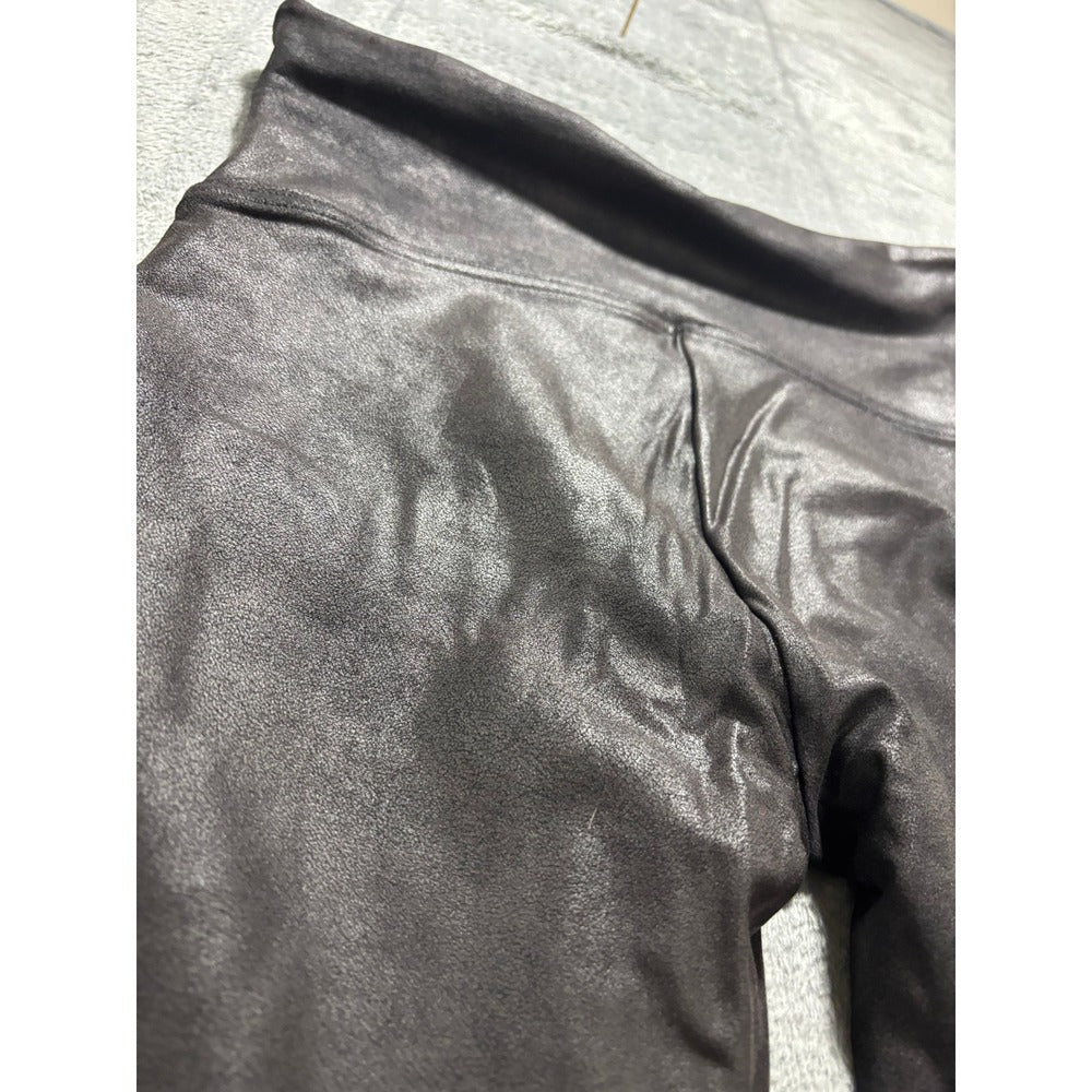 Spanx XL Black Faux Leather Leggings Womens Casual Vintage Style